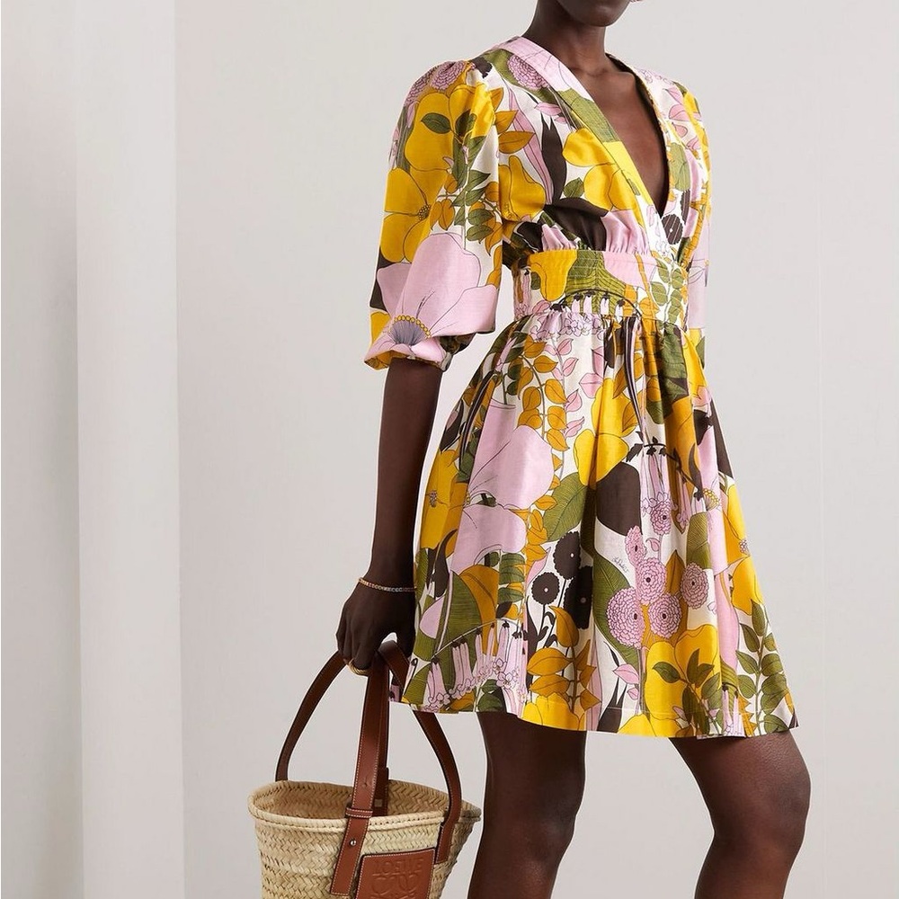 NWT La Double J S Margherita printed cotton and silk-blend mini dress - Picture 2 of 13